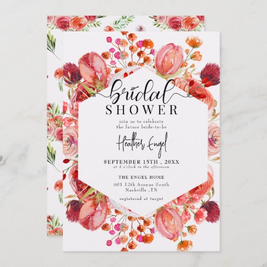 Elegante wilde bloemen | Vrijgezellenfeest van de  Kaart (Voorkant / Achterkant)