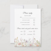 Elegante Wilde Bloemen Watercolor Bruiloft RSVP Kaartje (Voorkant)