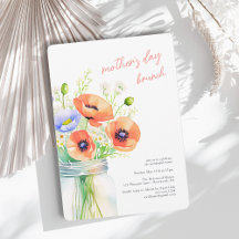 Elegante wilde bloemen waterverf Moederdag brunch