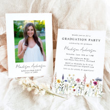 Elegante wilde bloemen weide afstudeerfeest