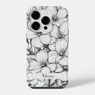 Elegante wilde bloemen wit en zwart Case-Mate iPhone 14 Plus Hoesje