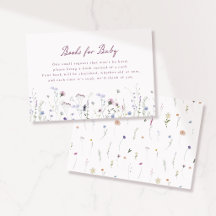 Elegante wilde bloemenboeken voor baby kaart
