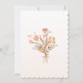 Elegante wilde bloemenkrans babyshower uitnodiging (Achterkant)