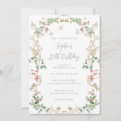 Elegante wilde bloementuin 30e verjaardag kaart (Voorkant)
