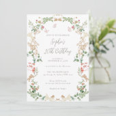 Elegante wilde bloementuin 30e verjaardag kaart (Staand voorkant)