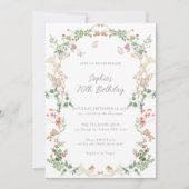 Elegante wilde bloementuin 70ste verjaardag kaart (Voorkant)