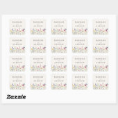 Elegante Wilde Bloemenweide Crème Bruiloft Vierkante Sticker (Vel)