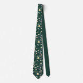 Elegante wilde bloemenweide smaragdgroen stropdas (Voorkant)