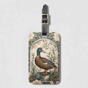 Elegante Wilde Eend William Morris geïnspireerd Bagagelabel
