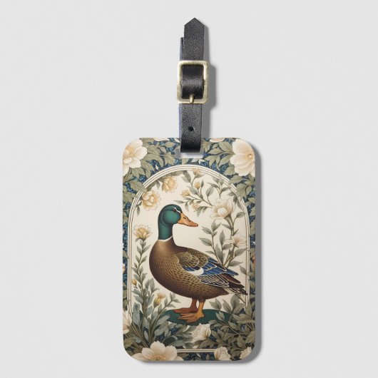 Elegante Wilde Eend William Morris geïnspireerd  Bagagelabel (Voorkant (verticaal))