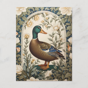 Elegante Wilde Eend William Morris geïnspireerd Briefkaart