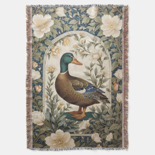 Elegante Wilde Eend William Morris Geïnspireerd Deken