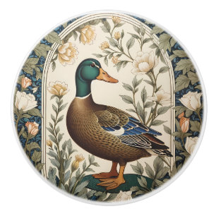 Elegante Wilde Eend William Morris geïnspireerd Keramische Knop