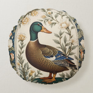 Elegante Wilde Eend William Morris Geïnspireerd Rond Kussen