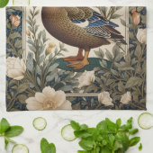 Elegante Wilde Eend William Morris geïnspireerd Theedoek (Gevouwen)