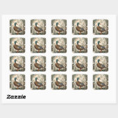 Elegante Wilde Eend William Morris geïnspireerd  Vierkante Sticker (Vel)