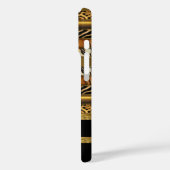 Elegante Wilde Gemengde Dieren Zwart en Goud Case-Mate iPhone Case (Achterkant / Links)