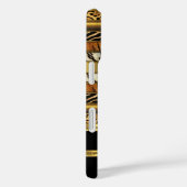 Elegante Wilde Gemengde Dieren Zwart en Goud Case-Mate iPhone Case (Achterkant / Rechts)