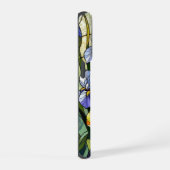 Elegante wilde iris boterbloem gebrandschilderd gl iPhone hoesje (Rechterkant)