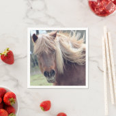 Elegante Wilde Paarden Papieren Servet (Insitu)