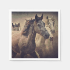 Elegante Wilde Paarden Papieren Servetjes Servet