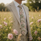 Elegante Wilde Roos Bloemig Stropdas