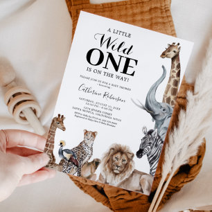 Elegante Wilde Safari Baby Shower Kaart
