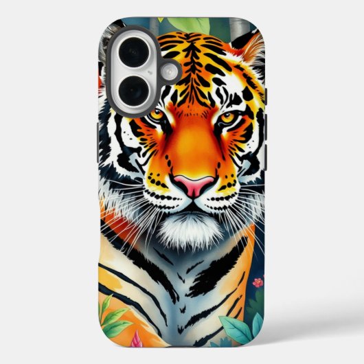 Elegante wilde tijger kleurrijke waterverf schilde Case-Mate iPhone case (Achterkant)