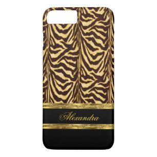 Elegante Wilde Zebra Zwart en Goud iPhone 8/7 Plus Hoesje