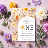 Elegante Wildflower 1e Verjaardag uitnodiging