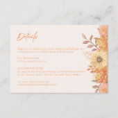 Elegante Wildflower Abrikoos Bruiloft Behuizing Ka Informatiekaartje (Voorkant)