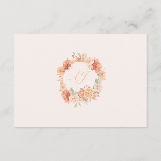 Elegante Wildflower Abrikoos Bruiloft Behuizing Ka Informatiekaartje (Achterkant)