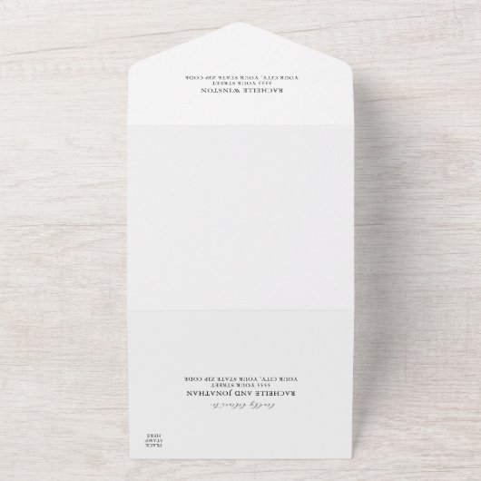 Elegante Wildflower alles in één bruiloft All In One Uitnodiging (Buitenkant)