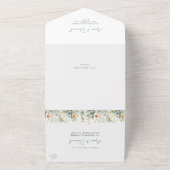 Elegante Wildflower alles in één bruiloft All In One Uitnodiging (Buitenkant)