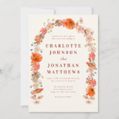 Elegante Wildflower Arch Fall Wedding Kaart (Voorkant)