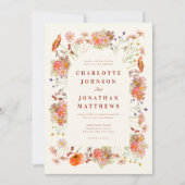 Elegante Wildflower Arch Fall Wedding Kaart (Voorkant)