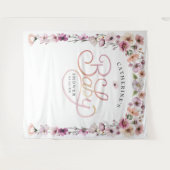 Elegante Wildflower Baby Shower Achtergrond – Stof Wandkleed (Voorkant (horizontaal))