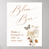 Elegante Wildflower Baby shower Bloom Bar Poster (Voorkant)