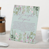 Elegante Wildflower Baby shower Late Night Luiers Reclamebord Met Voetstuk (Insitu)