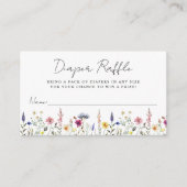 Elegante Wildflower Baby shower Luier Raffle Informatiekaartje (Voorkant)