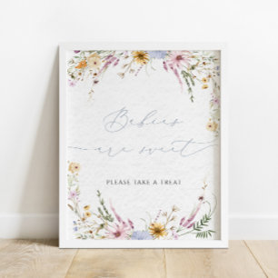 Elegante Wildflower Baby's zijn Sweet Sign Poster