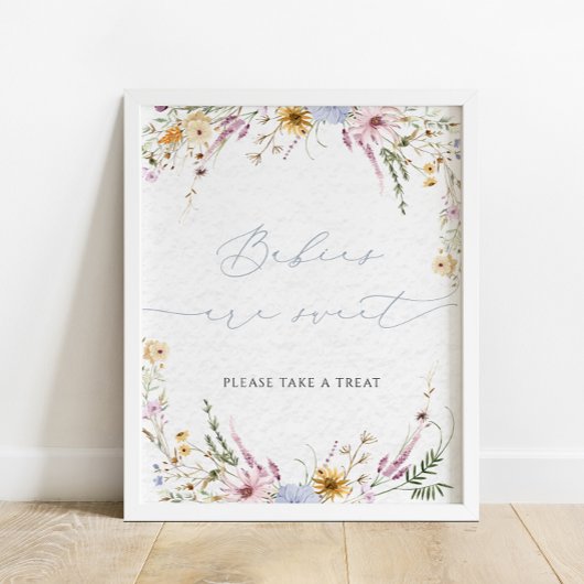 Elegante Wildflower Baby's zijn Sweet Sign Poster