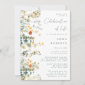 Elegante Wildflower begrafenis Kaart (Voorkant)