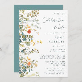 Elegante Wildflower begrafenis Kaart