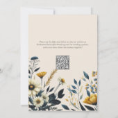Elegante Wildflower Beige Bruiloft Save The Date (Achterkant)