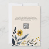 Elegante Wildflower Beige Engagement Party Kaart (Achterkant)