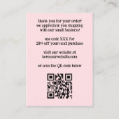 Elegante Wildflower BESTEL DANK U QR Code Visitekaartje (Achterkant)