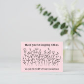 Elegante Wildflower BESTEL DANK U QR Code Visitekaartje (Staand voorkant)