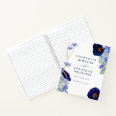 Elegante Wildflower Blauwe Bruiloft Planner Notitieboek (Binnen)