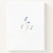 Elegante Wildflower Blauwe Bruiloft Planner Notitieboek (Achterkant)